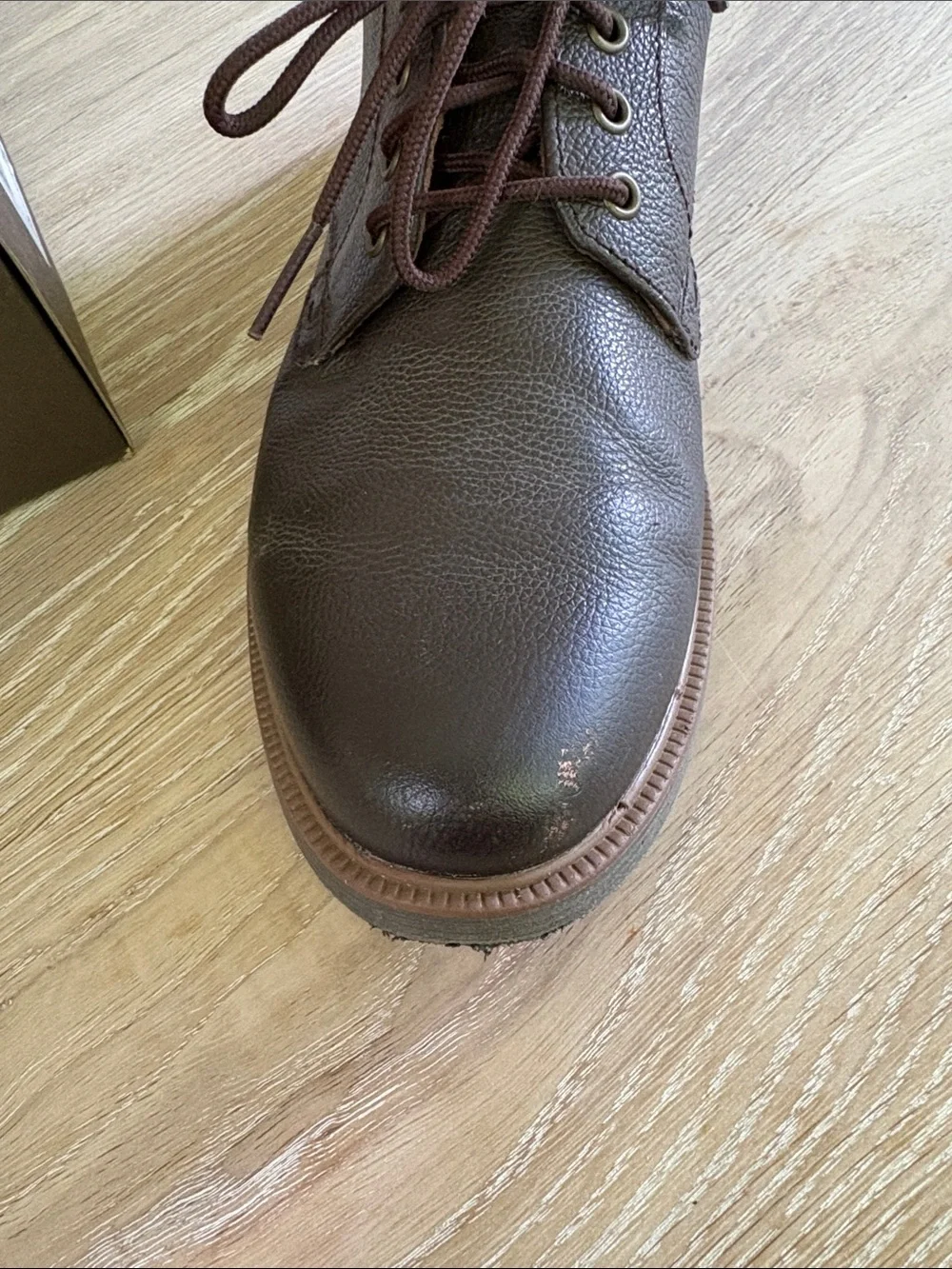 Kids Brown Leather Lace-Up Dress Shoes